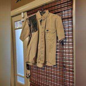 Men's Beige Short Sleeve Shirt